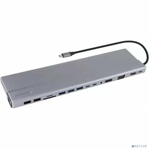 Vcom кабели VCOM CU4703 Адаптер TypeC --3USB302USB20VGARJ45SDTFAUDHDMIDP2USB31 DataPD4895182217294 Серый 1491300₽