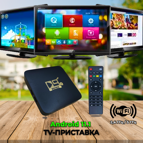 Тв-приставка / Smart TV / Android / Wi-Fi 2,4-5 ГГц