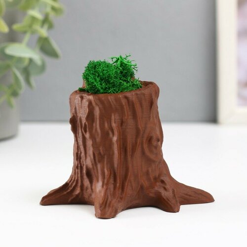 Кашпо бетонное Пенек 75х85х7 см темно-коричневый со мхом мох зелен стабилизированный 1004₽