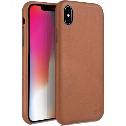 Кожаный чехол для Apple iPhone X/XS Uniq Duffle Vale Genuine leather Camel