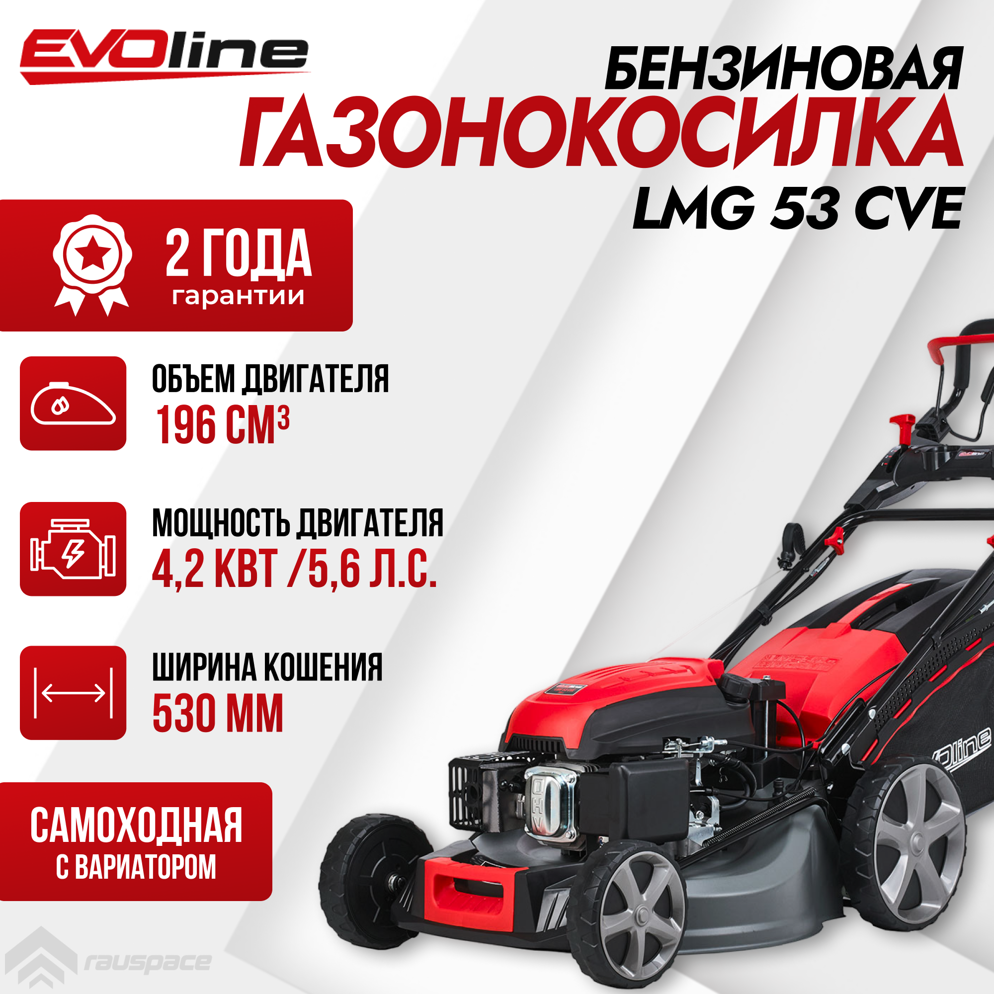 фото Газонокосилка бензиновая EVOline LMG 53 CVE