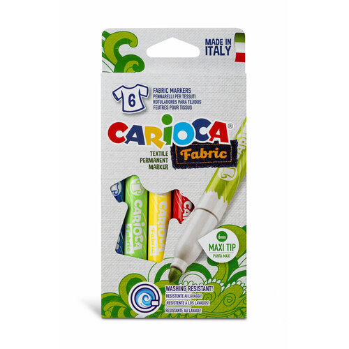 Фломастеры "Carioca" для ткани Fabric Liner 6 цветов 40956