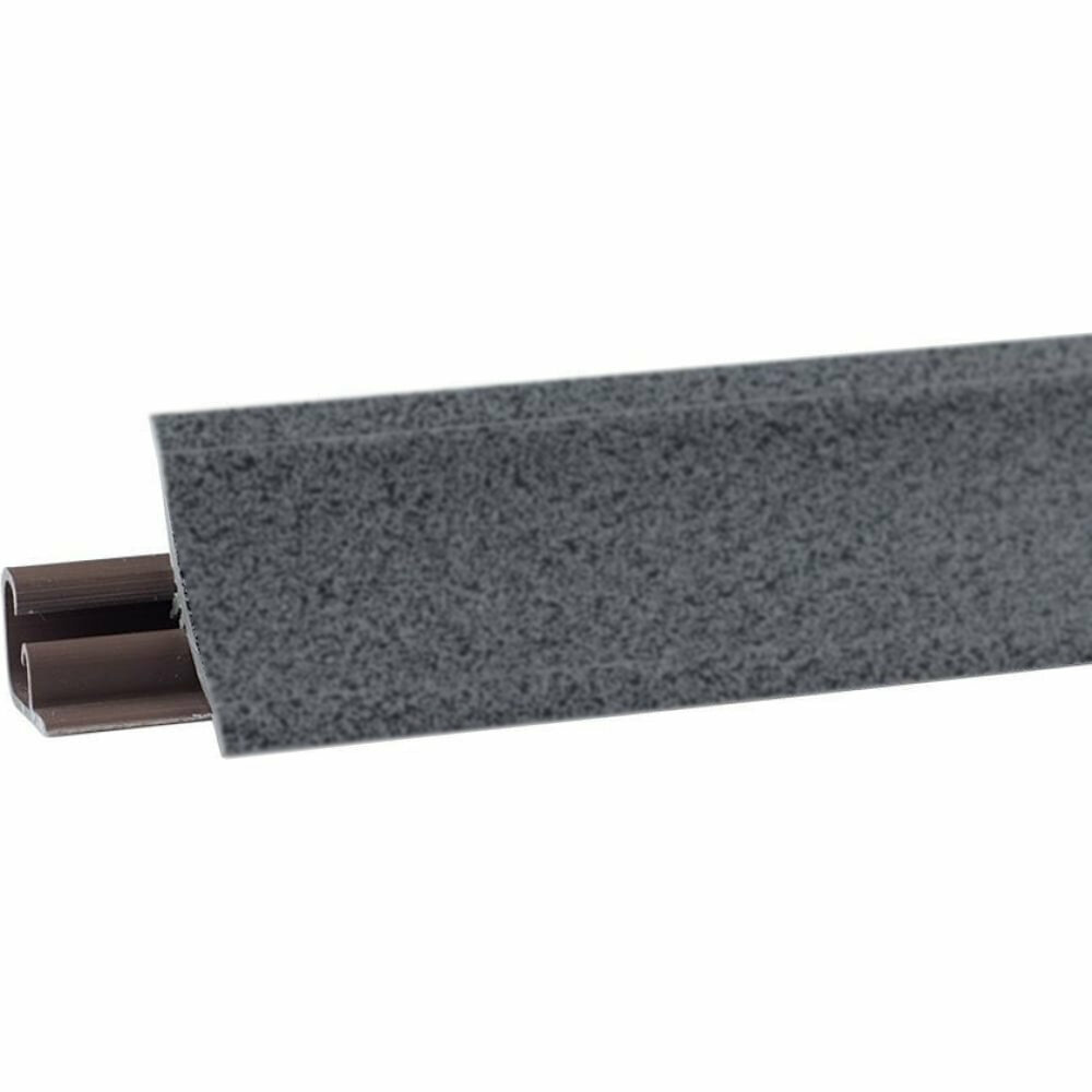 фото Плинтус гранит в кухню, общая длина 3 метра, состоит из 2 частей по 1,5 метра, пластиковый, 2 торцевые заглушки и 1 внутренний угол в комплекте