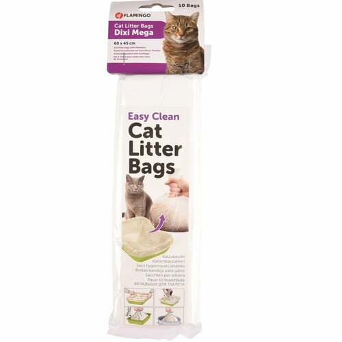 Пакеты для кошачьего туалета, Flamingo (60 Х 45 см, 10 шт, FL501107) сумочка для уборочных пакетов монморанси прогулка 10х5 см