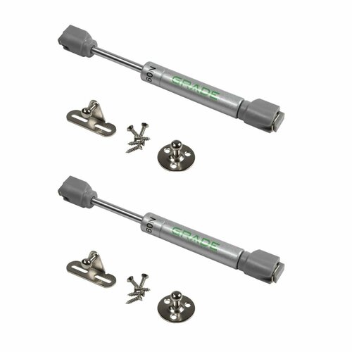 Газлифт / газовый лифт / газовый подъемник короткий (комплект 2 шт.) для открывания дверцы вверх 60N (6 кг) GRADE (серый)