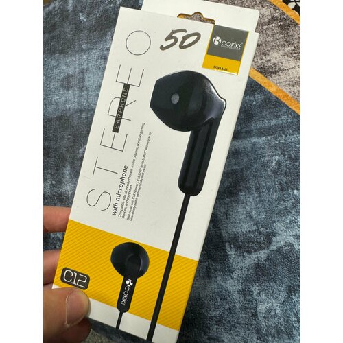 Проводные наушники капельки с микрофоном Cokike C12 116 Дцб 130см 32 Ом разъем 35мм для старых телефонов магнитолы радио MP3-плеера VR-о 588₽