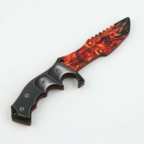 Сувенир деревянный нож охотничий Череп огонь, 25 см