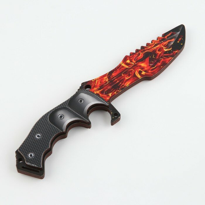 Сувенир деревянный нож охотничий «Череп огонь», 25 см