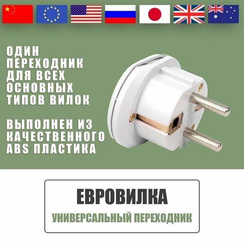 Сетевой адаптер на евро розетку, переходник для китайской вилки в евророзетку, адаптер-переходник универсальный на евровилку ISA