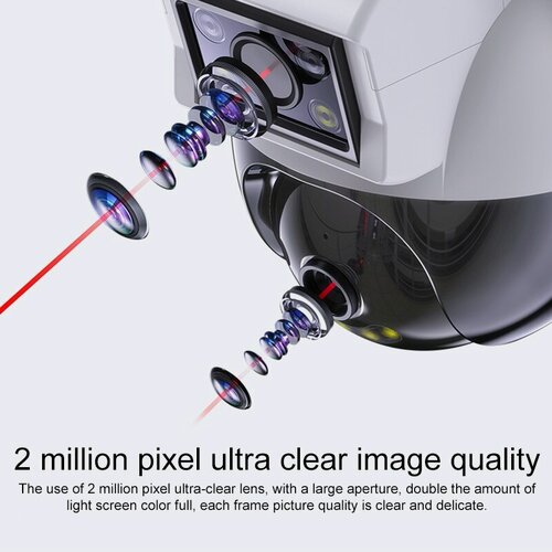 Изображение товара Уличная камера с ночным режимом Yesido KM12 Dual HD Camera 2MP, Wi-Fi/RJ45, TF card, EU вилка, Голос управление