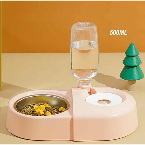 Набор 2 в 1 Миска с автопоилкой 196х335х75 см цвет персиковый 2490₽