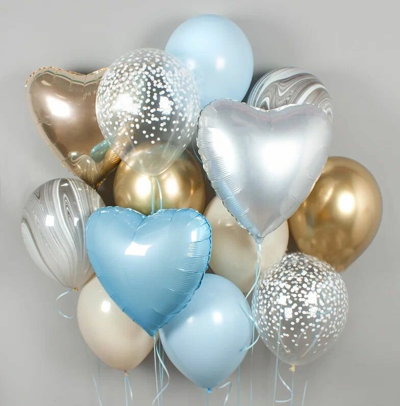 Воздушные шары c гелием, фонтан из шаров, 13 шаров