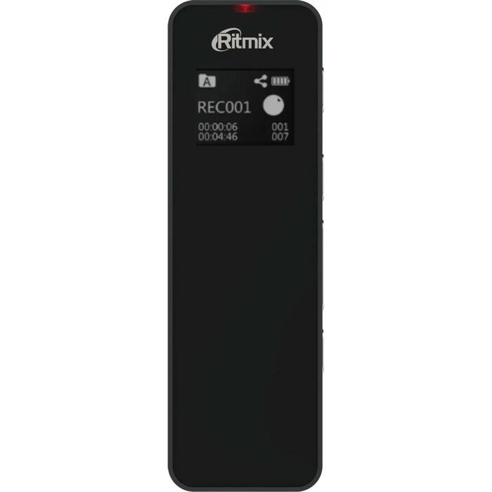 Диктофон RITMIX RR-880, 16Гб, APE, MP3, WMA, FLAC, WAV, Jack 3.5, 400 мАч, micro USB, черный