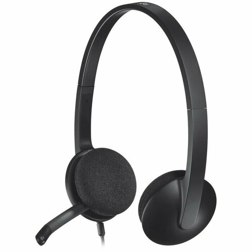 Наушники LOGITECH H340, компьютерные, микрофон, 115 дБ, 20 Ом, USB, 1.8 м, чёрные earsoft замена амбушюры подушки для logitech h600 h340 h330 h609 наушники чехол рукав аксессуары