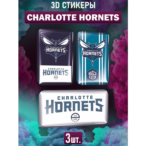 Наклейки на телефон 3D стикеры Charlotte Hornets Шарлотт Хорнетс
