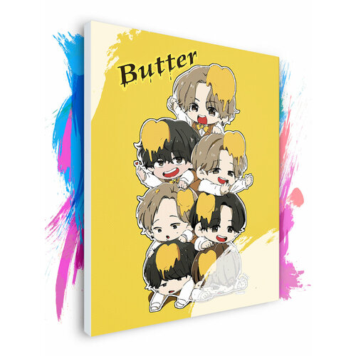 картина по номерам на холсте bts butter foto 100 х 100 см Картина по номерам на холсте BTS Butter Art, 70 х 100 см