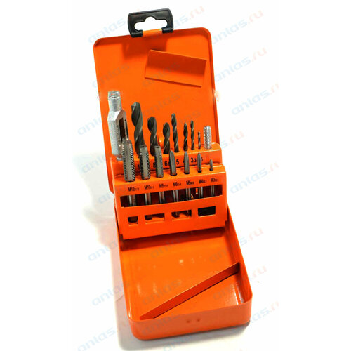 Набор метчиков М 3-М12 и сверл 2,5-10,2 мм 15 пр. металлический футляр BERiL BERIL 523015 | цена за 1 шт