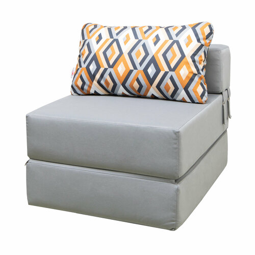 Бескаркасное кресло Оскар серый, спальное место 180*70