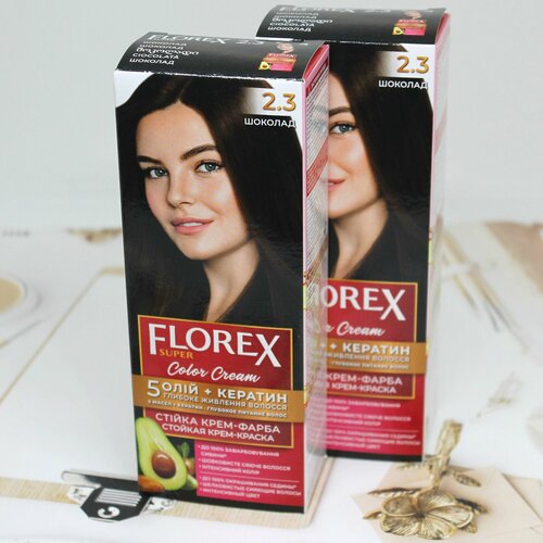 Краска 2 шт для волос 23 FLOREX-SUPER Шоколад 605₽