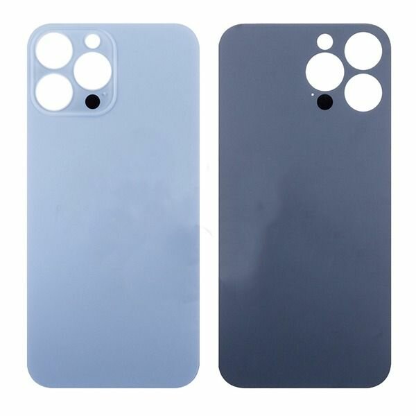 Стекло задней крышки для Apple iPhone 13 Pro Max (широкий вырез под камеру), голубой