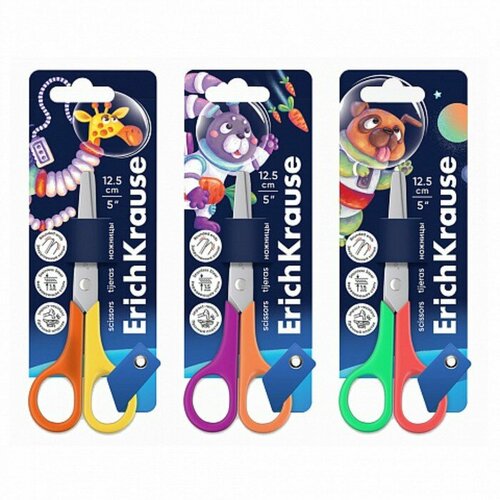 Ножницы 125 см ErichKrause FunCut Space Animals для левшей блистер микс 380₽