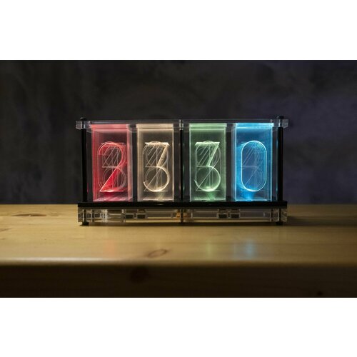 Электронный программируемый конструктор Nixie Clock, светодиодные цифровые настольные часы Nixie Tube с LED (RGB) подсветкой (программирование в среде Arduino IDE) микроконтроллер atmega328p au