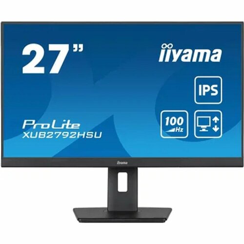 монитор iiyama prolite xub2792hsu b6 27 черный LCD IIYAMA 27″″ XUB2792HSU-B6 {IPS 1920x1080 100Hz 0.4ms 250cd HDMI DisplayPort USB M/M HAS Pivot}