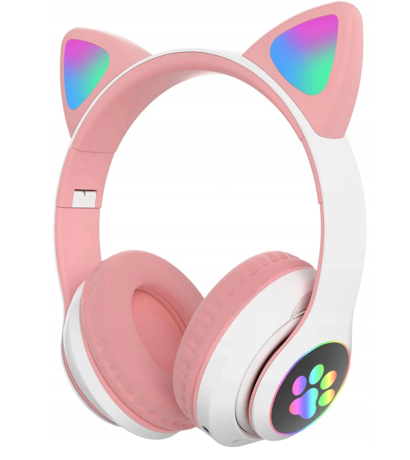 Детские беспроводные розовые наушники CAT ear STN-28 с RGB-подсветкой, Bluetooth 5.0