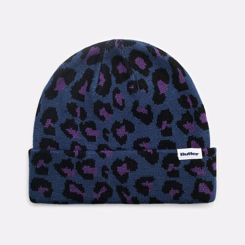 фото Шапка бини butter goods leopard beanie, размер onesize, синий