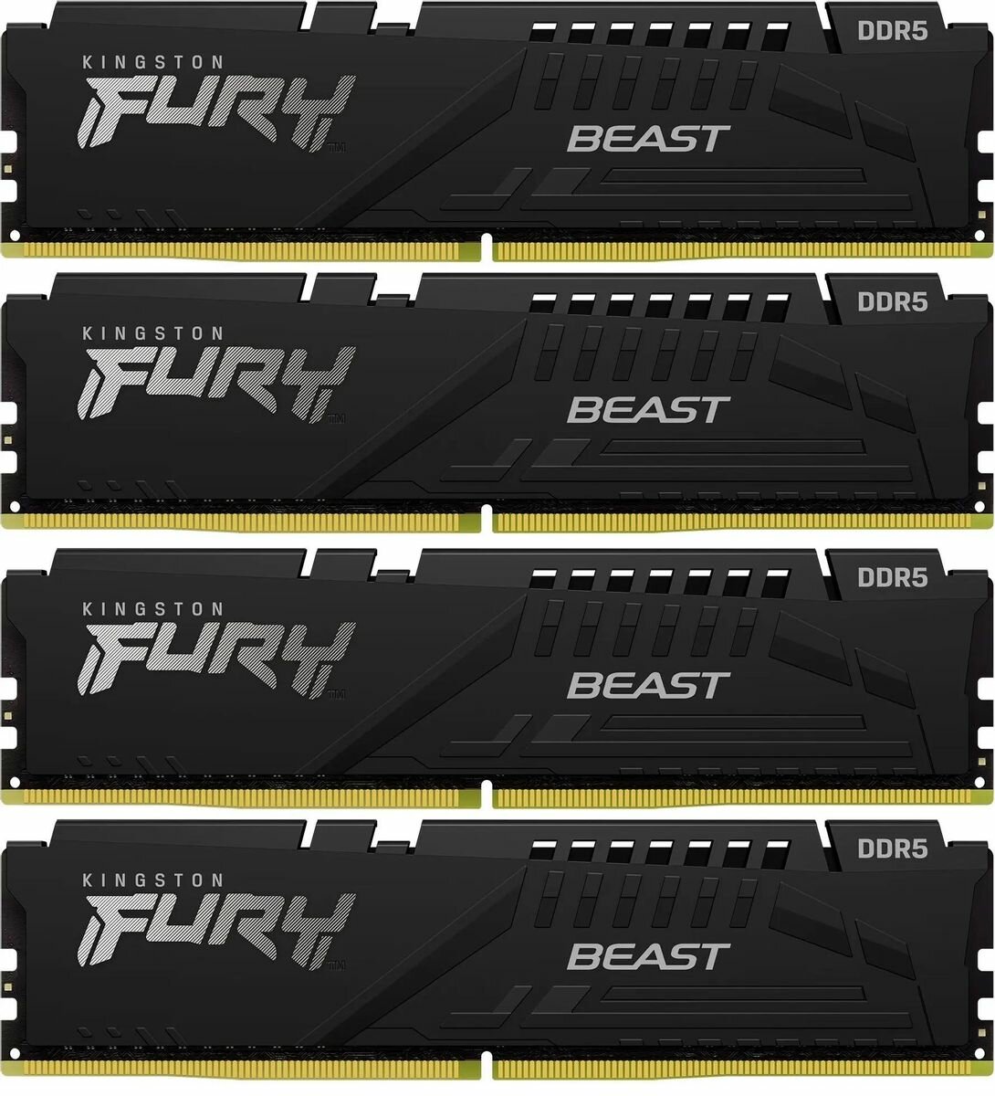 Оперативная память Kingston Fury Beast Black KF560C40BBK4-64 DDR5 - 4x 16ГБ 6000МГц, DIMM, Ret