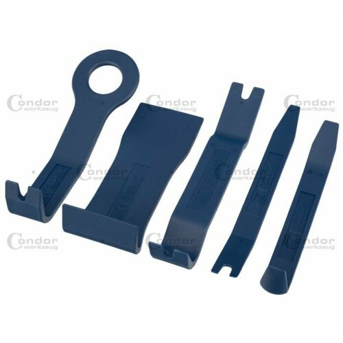 Набор съемников для для работы с дверными панелями, приборной панелью, резиновыми уплотнителями, отделкой и т. д. 5 предметов арт.3708 Condor Werkzeug (Германия)