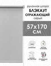 Рулонные шторы, Blackout silverback отражающий, серый 57х170 см арт. 81462057160