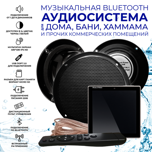 Комплект влагостойкой акустической системы для бани сауны и хамама SENSOR Black VISATON 3 4235000₽