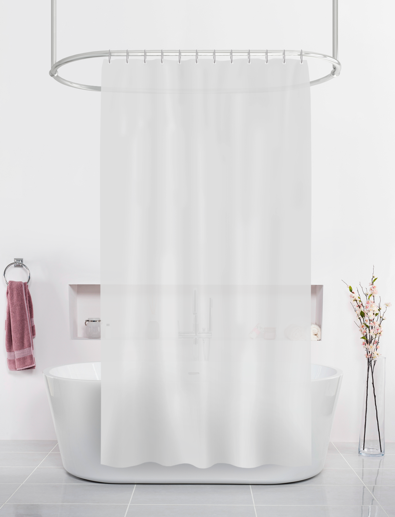 Штора для ванной Dasch PEVA 180 х 180 см дымчато-белая