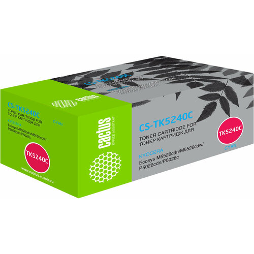 Набор картриджей Cactus CS-TK5240C-2 голубой 3000 страниц совместимый для Kyocera Ecosys M5526cdnP5026cdnP5026cdw 1329₽