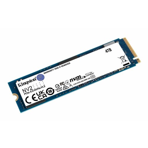 Твердотельный накопитель Kingston SSD NV2 4000GB M222x80mm NVMe PCIe 40 x4 3D TLC RW 35002800MBs TBW 1280 DWPD 03 SNV2S4000G 10515000₽