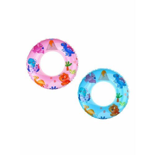Круг надувной с динозавриками 55см розовый 700₽