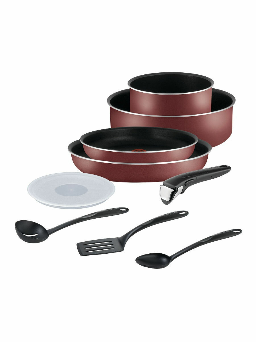 Набор посуды Tefal Ingenio RED 04186840 9 пр. Шоколадный