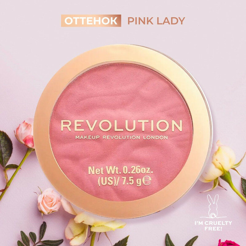 MAKEUP REVOLUTION Сухие румяна для лица BLUSHER RELOADED, Pink Lady: матовые, розовые