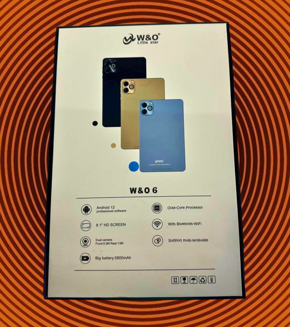 Планшет W&O 6 4/64 ГБ Android 12 + microSD (32 ГБ) в подарок! / золотистый — фото 1
