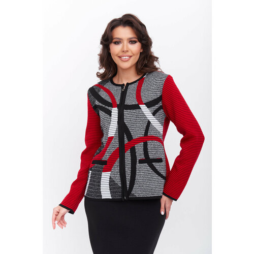 Пиджак Текстильная Мануфактура, размер 48, красный, серый пиджак looklikecat размер 48 красный