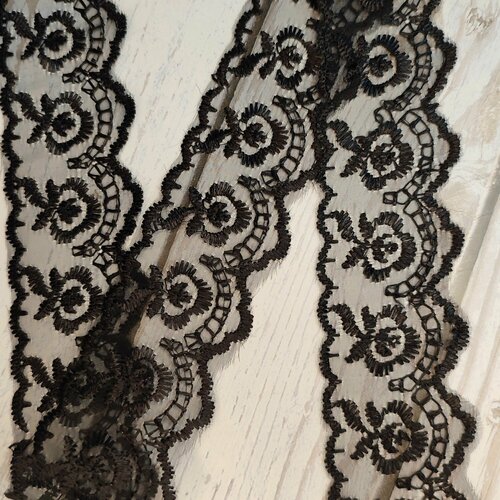 ТД00459 Кружево капрон черный-9м 568₽