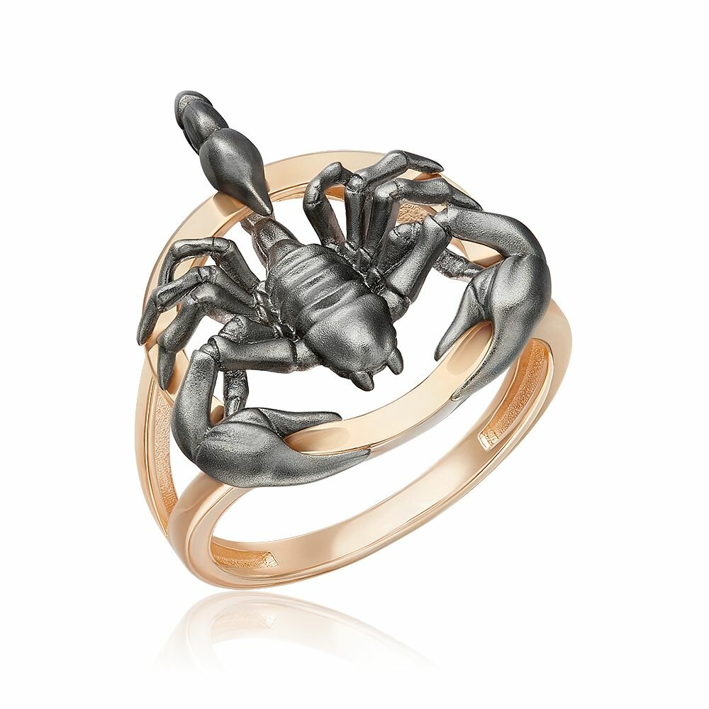 Кольцо PLATINA «Скорпион», комбинированное золото, 585 проба, родирование