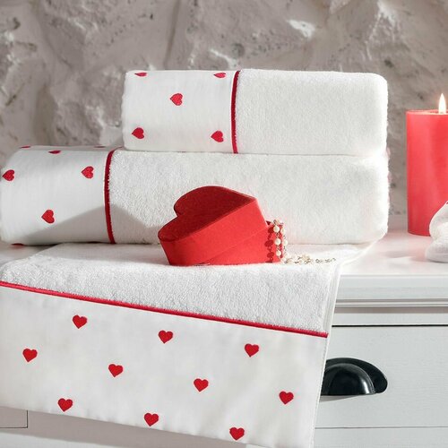 Набор махровых полотенец Tivolyo Home TIAMO красный 2 предмета 5750₽