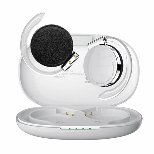 Наушники беспроводные спортивные сверхлегкие с заушным креплением F2 гарнитура Bluetooth 52 с шумоподавлением и со светодиодной подсветкой цвет белый 294000₽