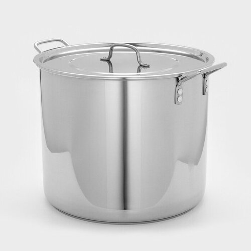 Котел Общепит 35 л d40 см h33 см с теплораспределительным слоем клепаные ручки металлическая крышка 15215₽