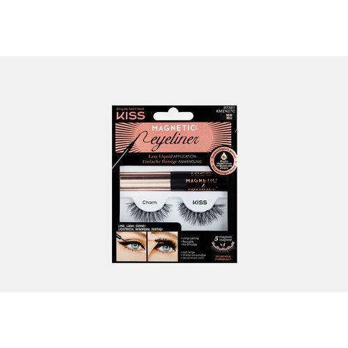 Набор магнитных накладных ресниц и подводки KISS NEW YORK Professional Charm 1шт 5972₽