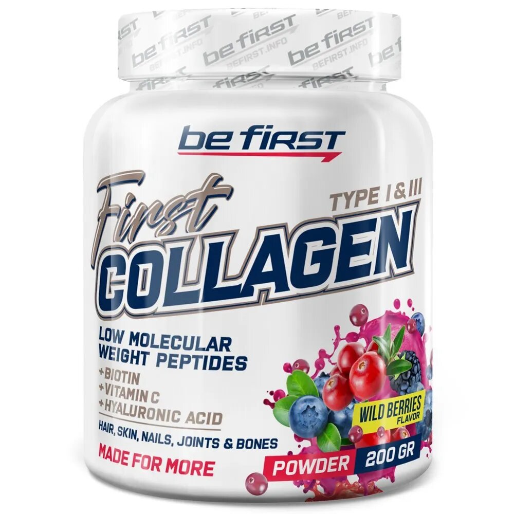 Be First Collagen + Hyaluronic Acid + Vitamin C 200 г Лесные ягоды