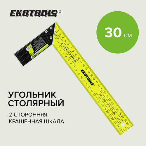 Угольник строительный столярный металлический 30 см, Ekotools