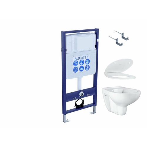 Комплект инсталляция и крепления Aquatek с унитазом Grohe бачок для унитаза grohe bau ceramic 39436000 альпин белый